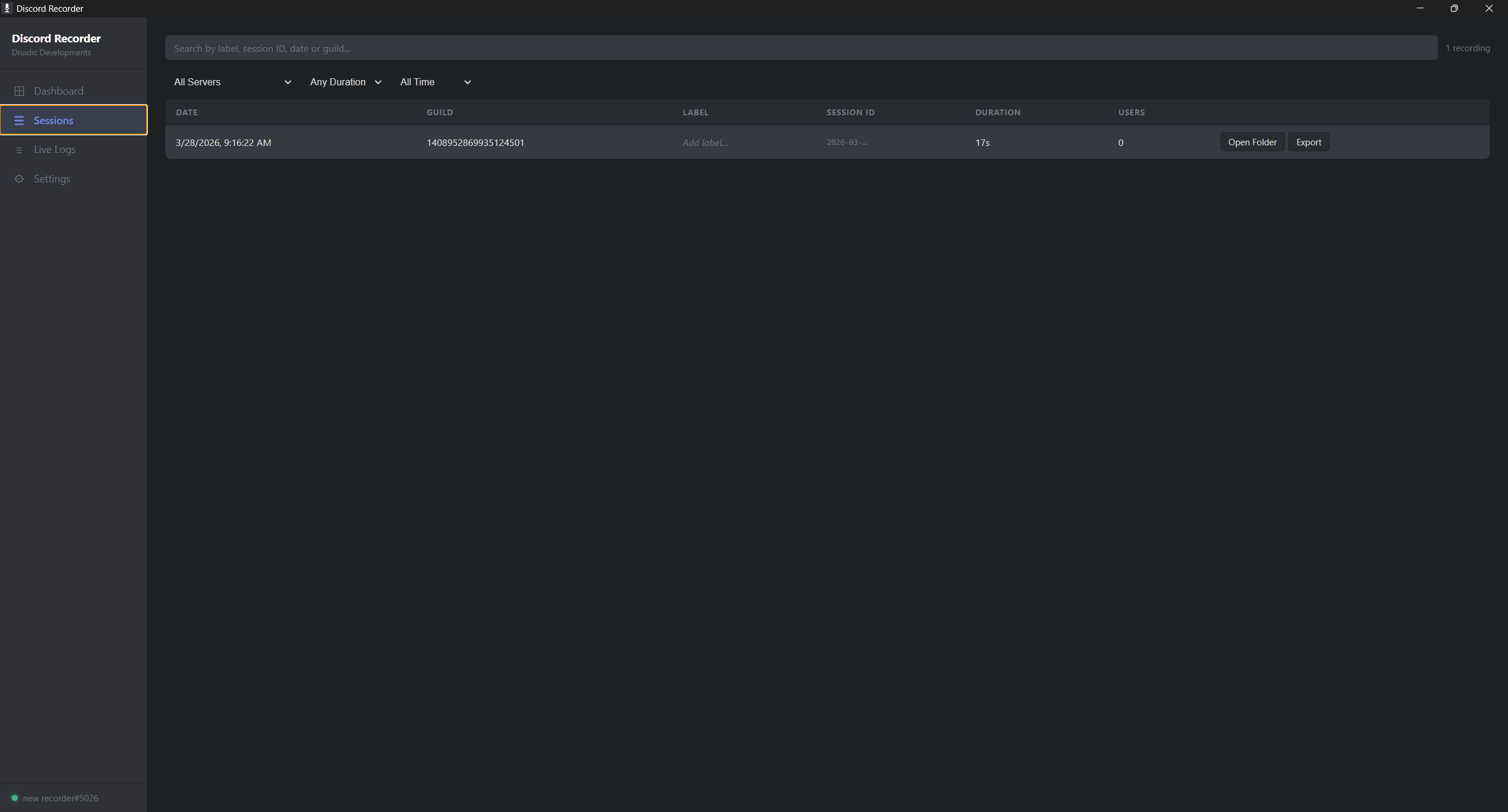 Session page preview